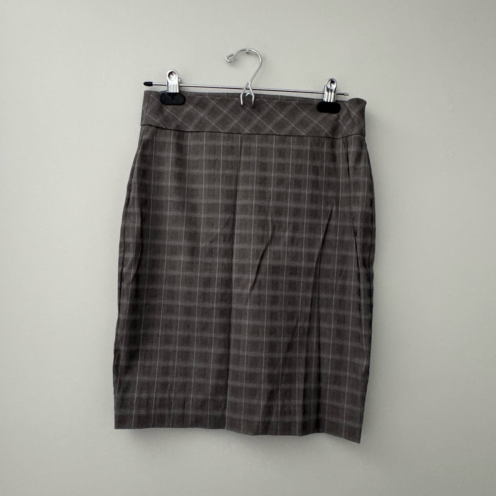 RW&CO. Charcoal Checkered Pencil Skirt